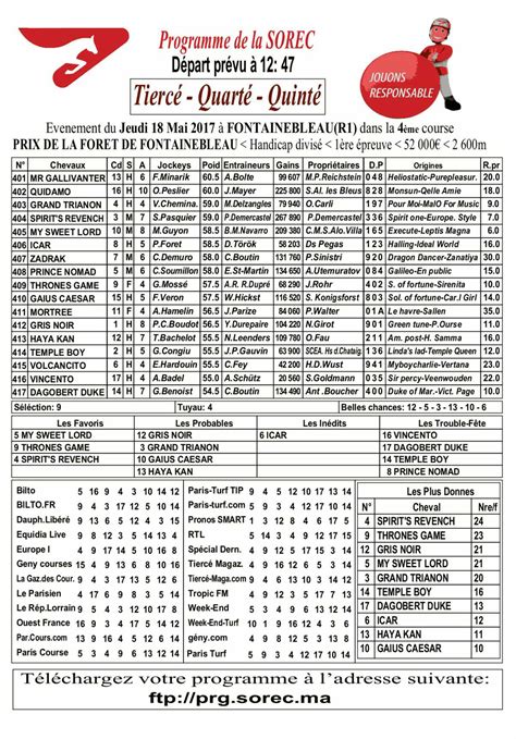 programme sorec|sorec programme quinté.